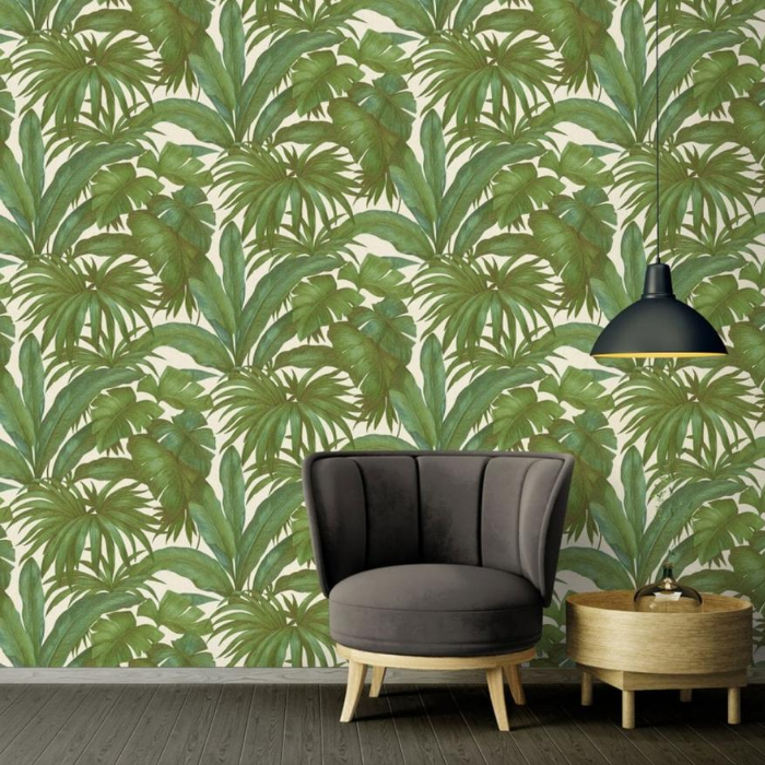 Palm Wallpaper Versace Green www.wallpapershop.co.uk