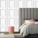 Wood Panel Wallpaper White Grey www.wallpapershop.co.uk