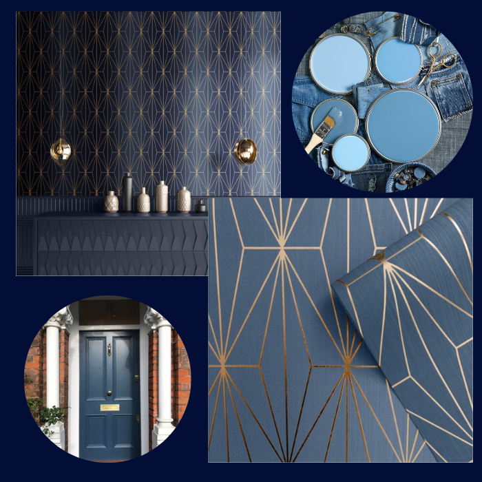 Navy Blue Interiors Design Wallpaper 