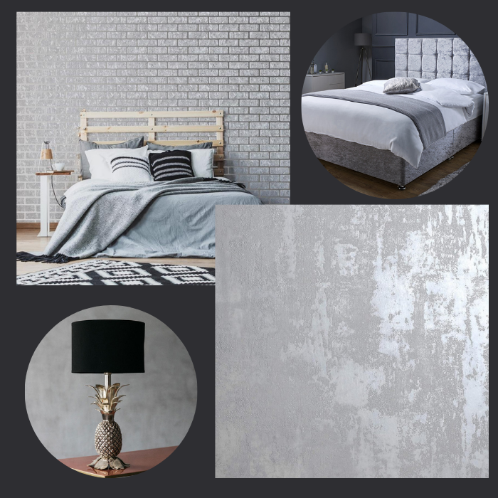 Textured Grey Silver Wallpaper