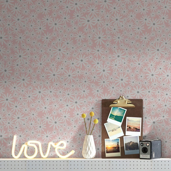 Skinnydip Wallpaper Daisy Pink