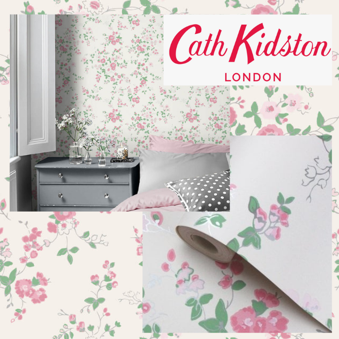 Millfield Blossom Wallpaper Cath Kidston Vintage Pink Flowers Cottagecore Aesthetics Shabby Chic Interiors Love Shack Fancy Style Home