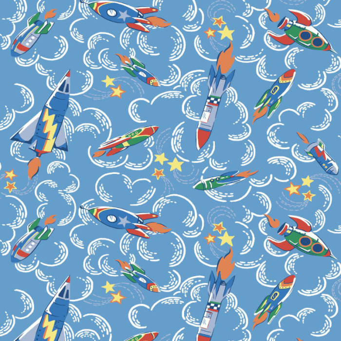 Cath Kidston Sale Rockets Blue Bedroom Wallpaper Vintage 