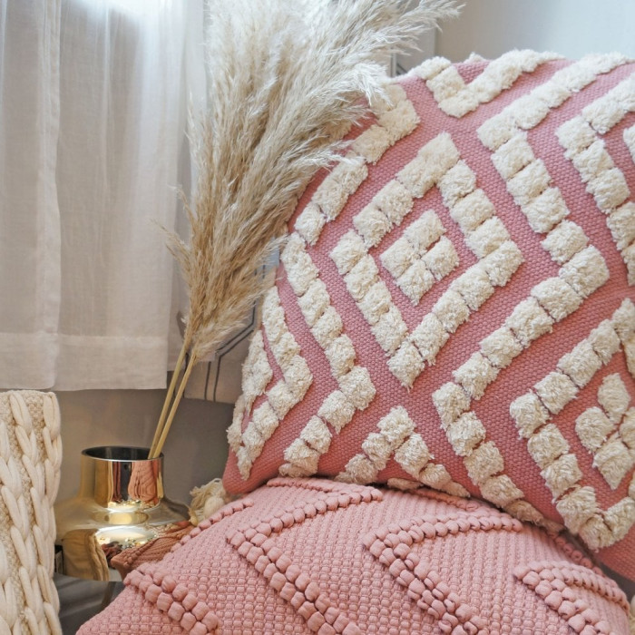 Pink Tufted Cushions