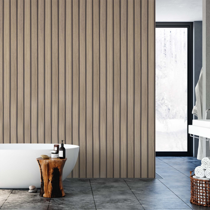 Wooden Slats Natural Removable Wallpaper