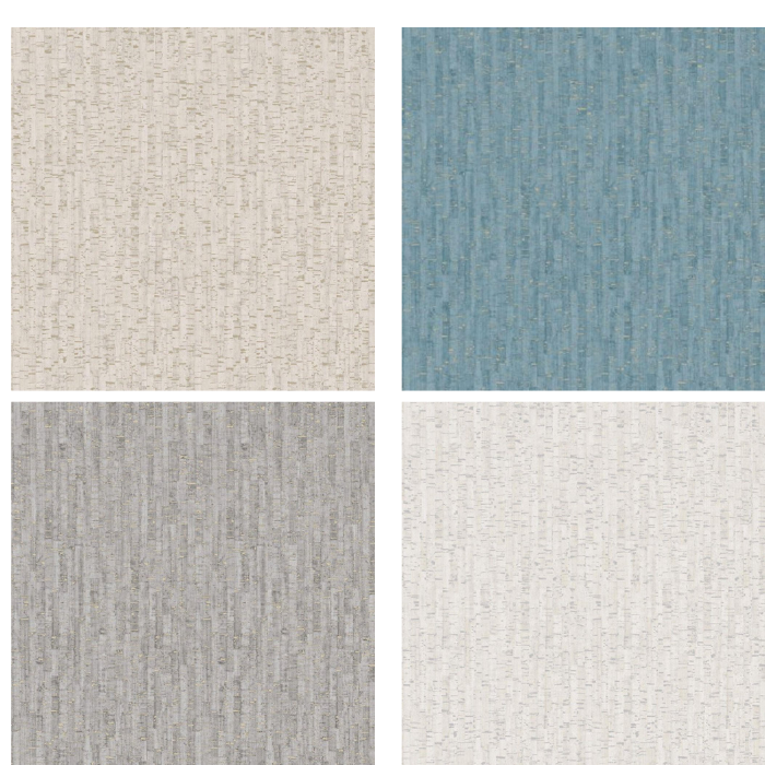 Montado Cork Wallpaper Grey Natural Gold Teal White