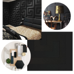 Versace Greek Key Wallpaper Black