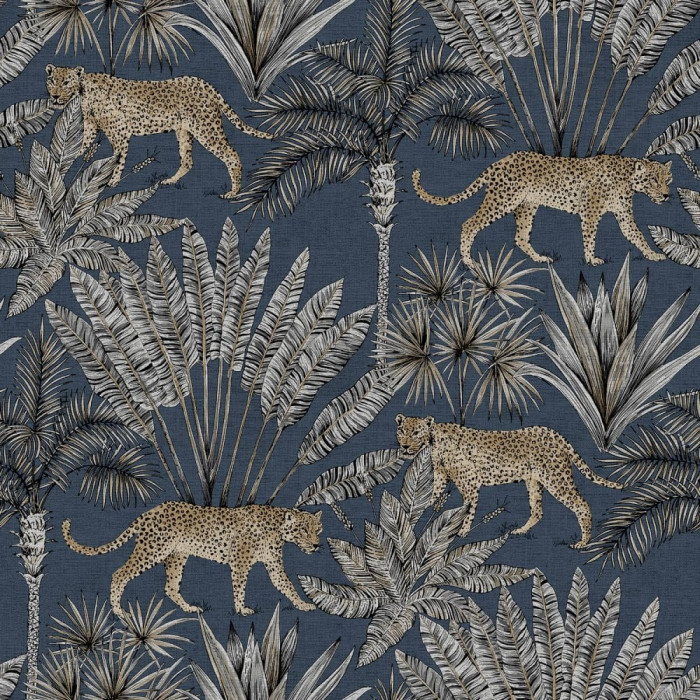 Leopard Wallpaper Navy Jungle Themed Safari 