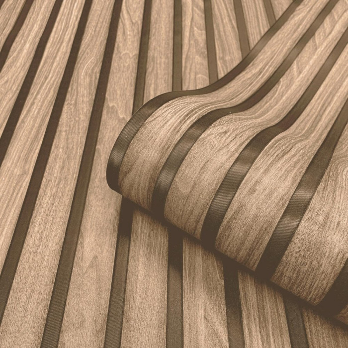 Wood Effect Wallpaper Wooden Slat Slatted 