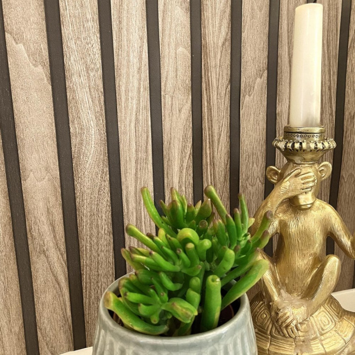 Slatted Wood Effect Wallpaper
