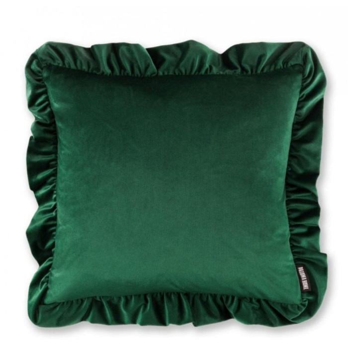 Emerald Green Ruffle Cushion Paloma Faith Velvet 