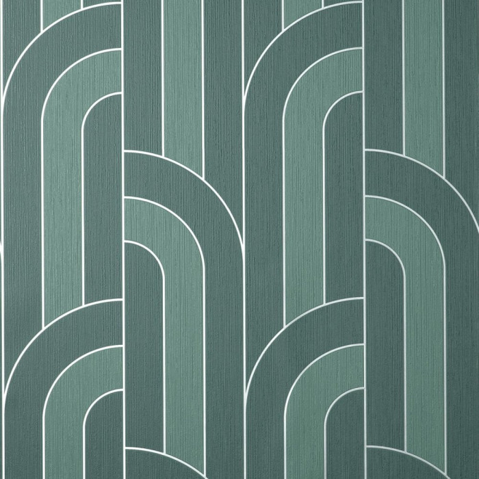 Large Scallop Scalloped Wallpaper Emerald Green