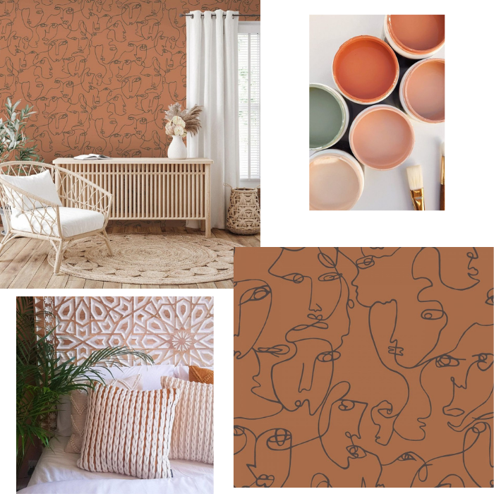Orange wallpaper ideas home interiors 