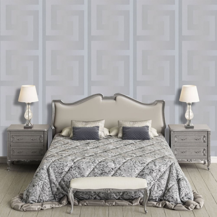 Versace grey wallpaper measured for wall