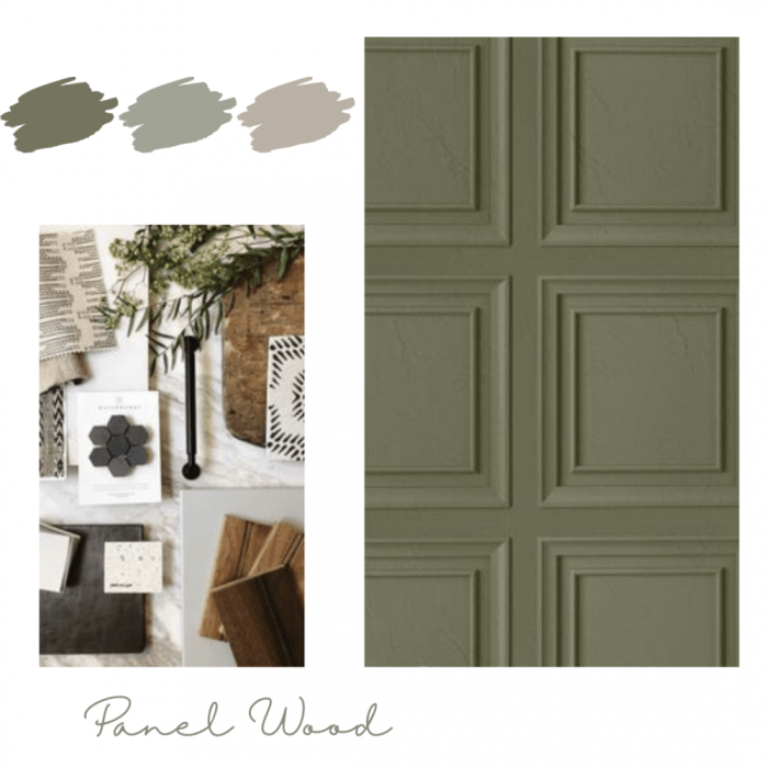Sage green panel wallpaper