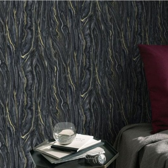 Black and gold marble wallpaper textured