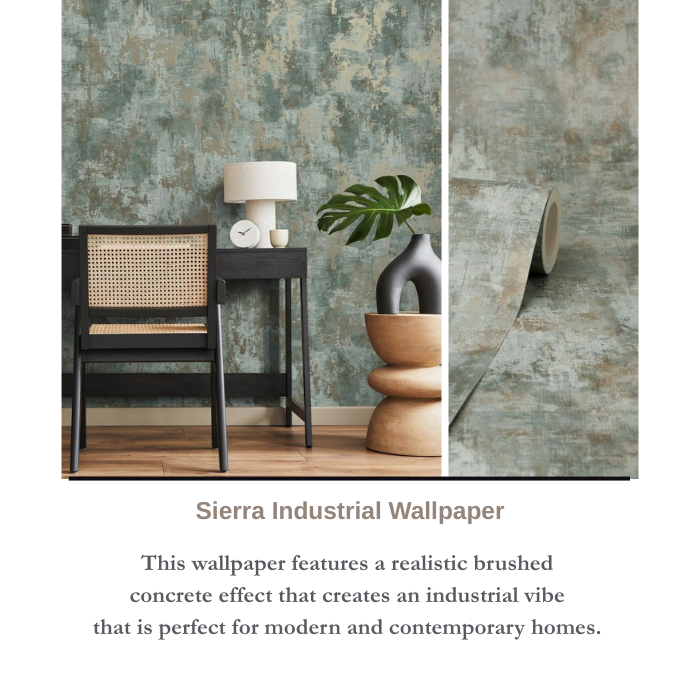 Industrial Wallpaper Sage