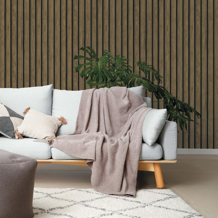 Wood Slat Brown Wallpaper