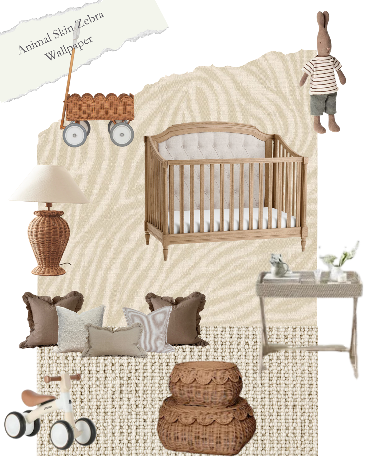 Cream Wallpaper – Zebra Print