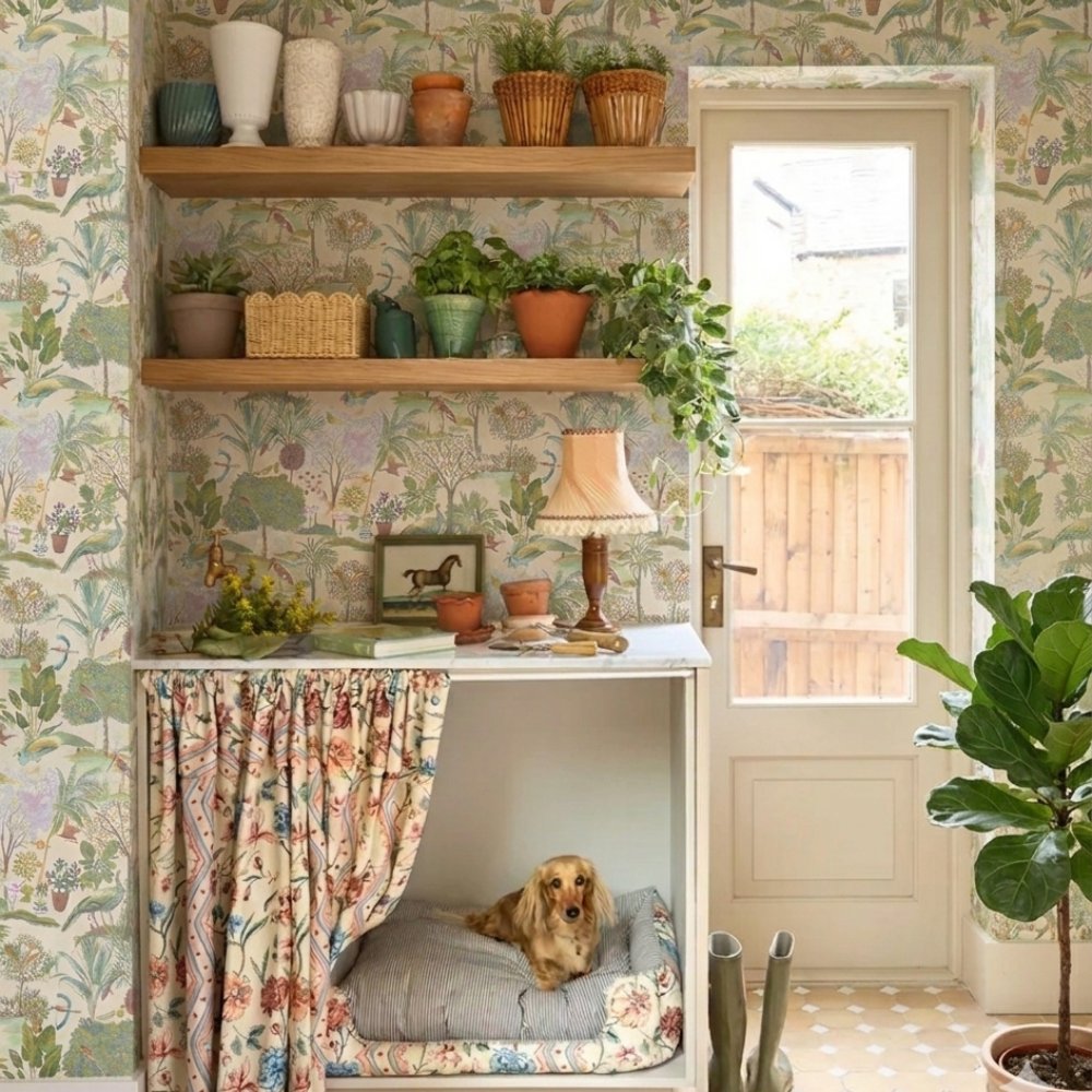 Exotic Walllpaper Cream & Sage 