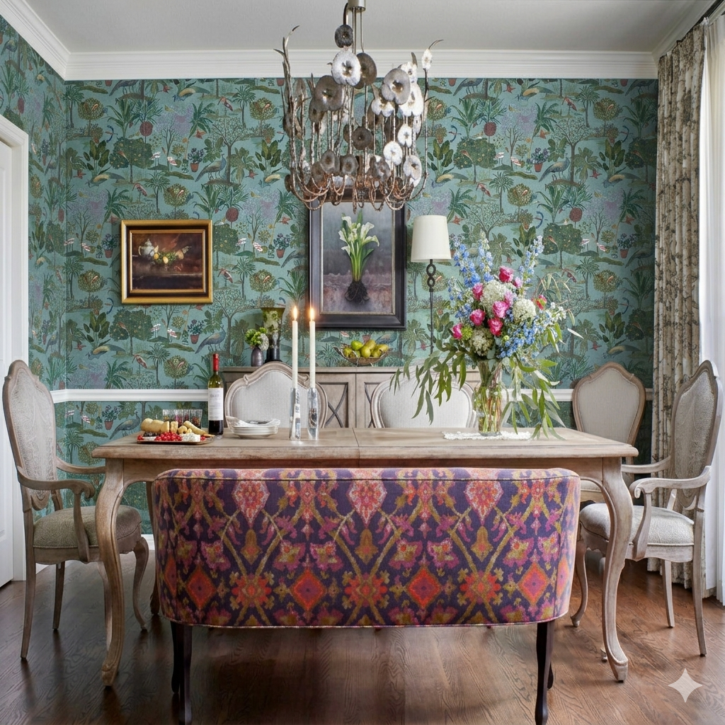 Teal Jungle Safari wallpaper