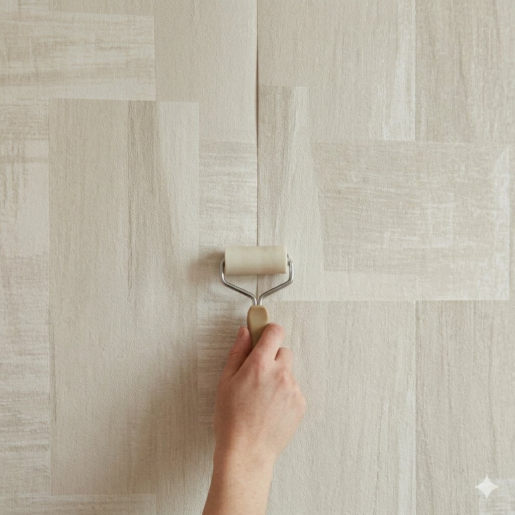 How to roll a seam on wallpaper