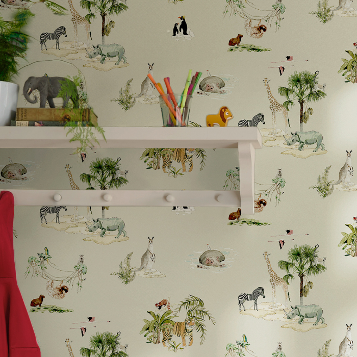 Animals of the World Hambleton Sage Wallpaper