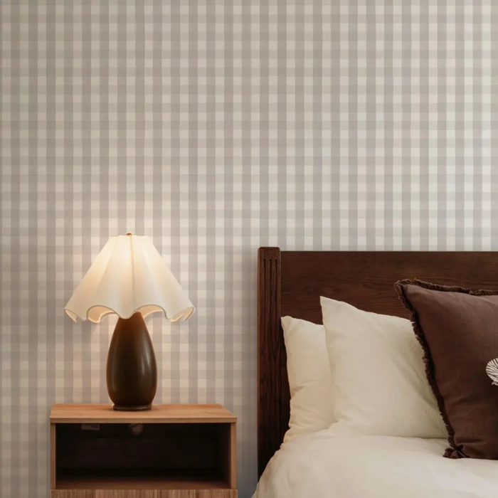 Natural Gingham Wallpaper
Gender neutral wallpaper for a babys nursery toddler
