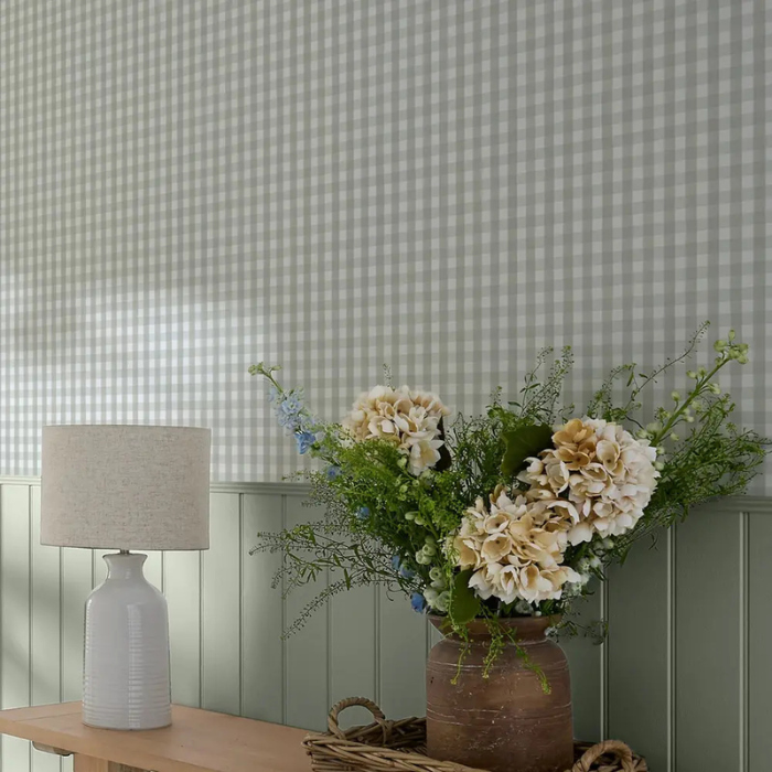 Sage gingham wallpaper